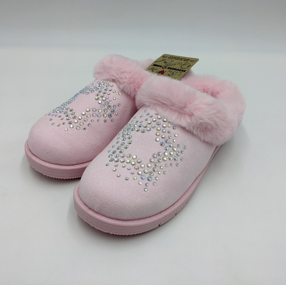 Skechers Girls Pink Sleepy Slides Radiant Star Fur Lined 302943L Kids Size 12 - Picture 2 of 12